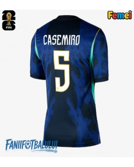 Brazilia Casemiro #5 Echipament de Fotbal Replică Mondial 2026 Femei Deplasare